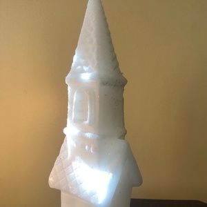 Vintage Christmas Glitter Candle 11”